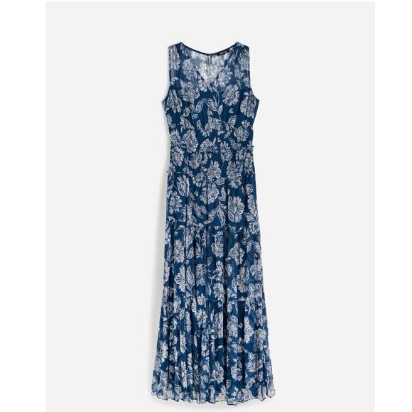 Madewell Women's Sheer V-Neck Maxi Dress in Saylor Floral Navy Size 2 NWT - Picture 5 of 15